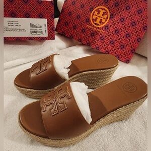 Tory Burch Weston Wedge Slide 80MM Royal Tan